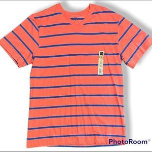 Ocean Pacific OP Striped V-Neck Tee Shirt Size M (38-40)